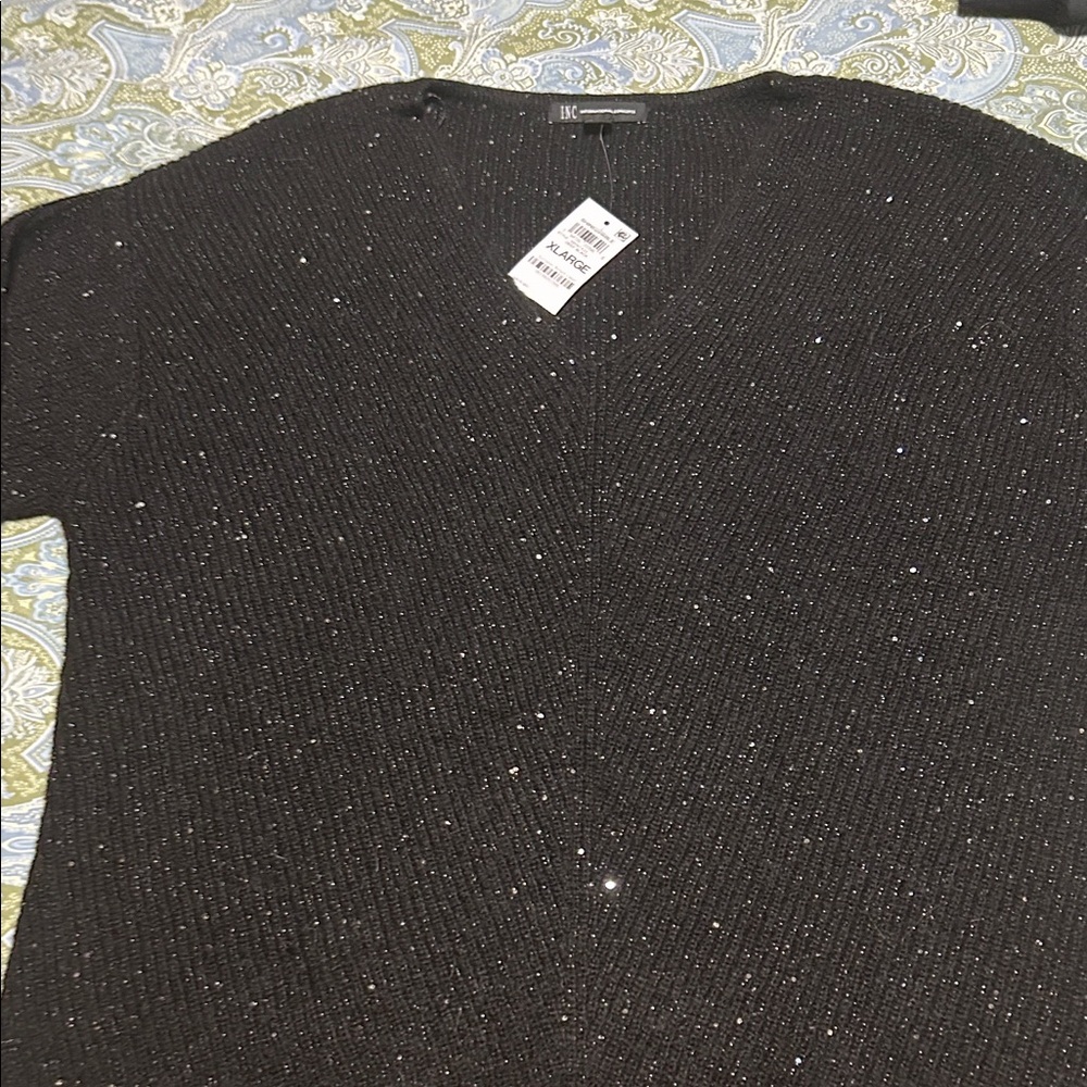 INC XL Black Sparkle Sweater